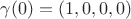 $\gamma(0)=(1,0,0,0)$