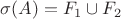 $\sigma(A) = F_1 \cup F_2$