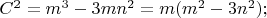 $C^2=m^3-3mn^2=m(m^2-3n^2);$