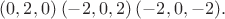$ (0,2,0) \: (-2,0,2) \: (-2,0,-2). $