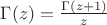 $\Gamma(z)=\frac{\Gamma(z+1)}z$