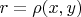 $r = \rho(x, y)$