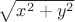 $\sqrt {{x^2} + {y^2}}$