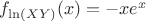$f_{\ln(XY)}(x)=-xe^x$
