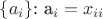 $\{a_i\}$: a_i=x_{ii}