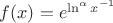 $f(x)=e^{\ln^{\alpha} x^{-1}}$