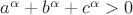 $a^\alpha+b^\alpha+c^\alpha > 0$