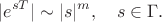 $$
|e^{sT}| \sim |s|^m, \quad s \in \Gamma.
$$