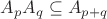 $A_p A_q\subseteq A_{p+q}$