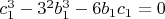 $c_1^3-3^2b_1^3-6b_1c_1=0$
