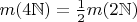 $m(4\mathbb N) = \frac 1 2 m(2\mathbb N)$