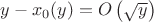 $y-x_0(y) = O\left(\sqrt{y}\right)$
