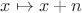 $x\mapsto x+n$ $x\mapsto x+n$