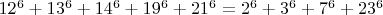 $12^6+13^6+14^6+19^6+21^6=2^6+3^6+7^6+23^6$