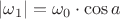$|\omega_1|=\omega_0 \cdot \cos a$