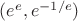 $(e^e, e^{-1/e})$