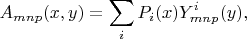 $$
A_{mnp}(x,y)=\sum_{i}P_{i}(x)Y^{i}_{mnp}(y),
$$