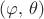 $(\varphi,\, \theta)$