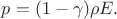 $p=(1-\gamma)\rho E.$