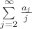 $ \sum\limits_{j=2}^\infty \frac{a_j}{j}$