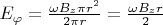$E_\varphi=\frac{\omega B_z \pi r^2}{2\pi r}=\frac{\omega B_z  r}{2}$