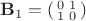 $\mathbf{B}_1 = \left(
	\begin{smallmatrix}
	0 & 1\\
	1 & 0
	\end{smallmatrix} \right)$