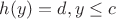$h(y)=d, y \leq c$