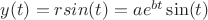 $y(t)=rsin(t)=ae^{{bt}}\sin (t)$