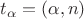 $t_{\alpha}=(\alpha,n)$