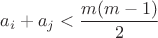 $a_i+a_j<\dfrac{m(m-1)}{2}$