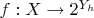 $f: X \to 2^{Y_h}$