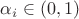 $\alpha_i \in (0,1)$