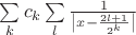 $\sum \limits_k c_k \sum \limits_l \frac{1}{\left |x - \frac{2l+1}{2^k} \right |}$