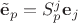 $\tilde{\mathbf{e}}_p = S_p^j \mathbf{e}_j$