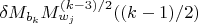 $\delta M_{b_k} M_{w_j}^{(k-3)/2} ((k-1)/2)$