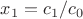 $x_1=c_1/c_0$