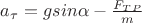 $a_\tau =gsin\alpha -\frac{F_{TP}}{m}$
