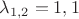 $\lambda_{1,2}=1,1$