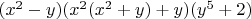$(x^2-y)(x^2(x^2+y)+y)(y^5+2)$