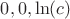 $0,0,\ln(c)$