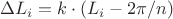$$ 	\Delta L_i=k\cdot (L_i-2 \pi/n)$$