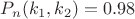 $P_{n}(k_{1},k_{2})=0.98$