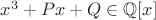 $x^3+Px+Q \in \mathbb{Q}[x]$