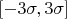$[-3\sigma,3\sigma]$