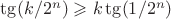 $\tg(k / 2^n) \geqslant k \tg(1/ 2^n)$