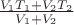 $\frac{V_1T_1+V_2T_2}{V_1+V_2}$