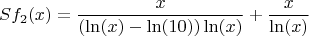 $$Sf_2(x)=\frac{x}{(\ln(x)-\ln(10))\ln(x)}+\frac{x}{\ln(x)}$$