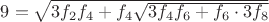$9=\sqrt{3f_{2}f_{4}+f_{4}\sqrt{3f_{4}f_{6}+f_{6}\cdot 3f_{8}}}$
