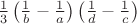 $\frac{1}{3}\left( \frac{1}{b} - \frac{1}{a}\right)\left( \frac{1}{d} - \frac{1}{c}\right)$