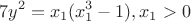 $$7y^2=x_1(x_1^3-1),x_1>0$$